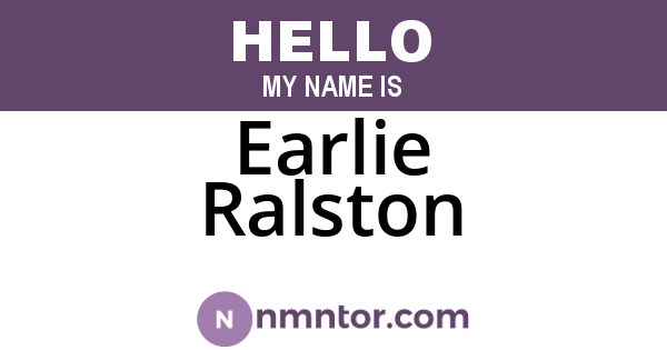 Earlie Ralston