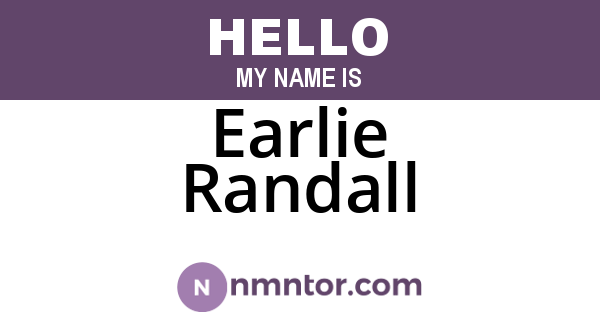 Earlie Randall
