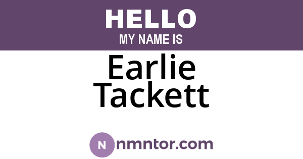 Earlie Tackett