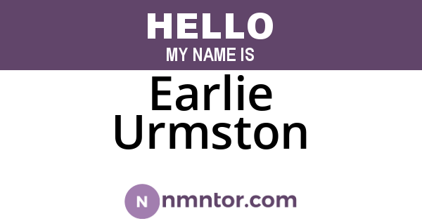 Earlie Urmston
