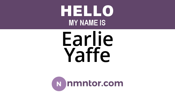 Earlie Yaffe