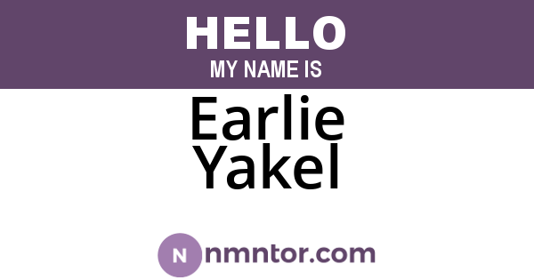 Earlie Yakel