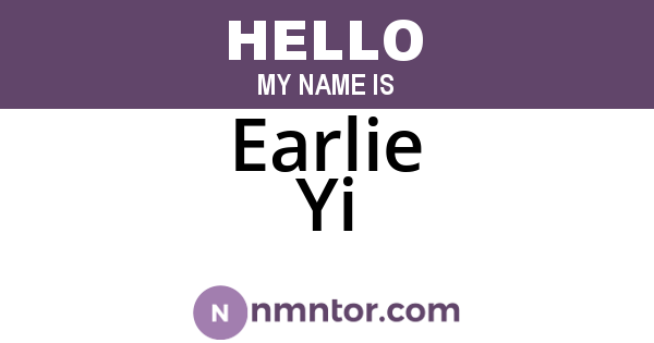 Earlie Yi