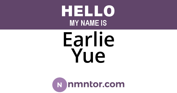 Earlie Yue