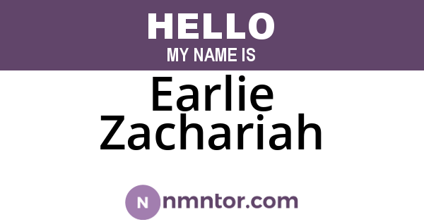 Earlie Zachariah