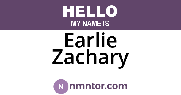 Earlie Zachary