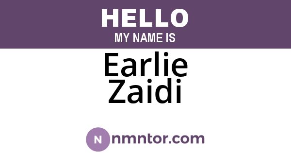 Earlie Zaidi