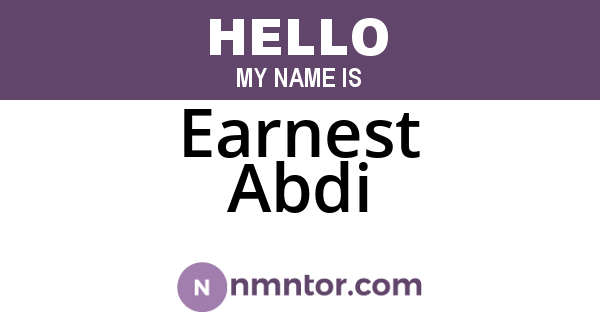 Earnest Abdi