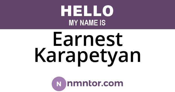 Earnest Karapetyan