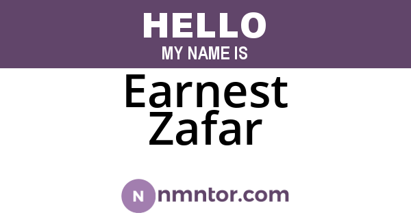 Earnest Zafar