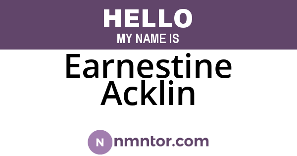 Earnestine Acklin