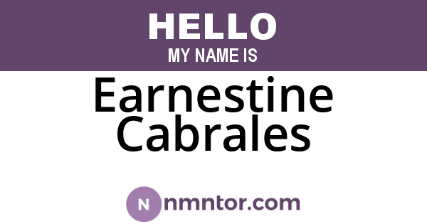 Earnestine Cabrales