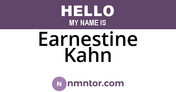 Earnestine Kahn
