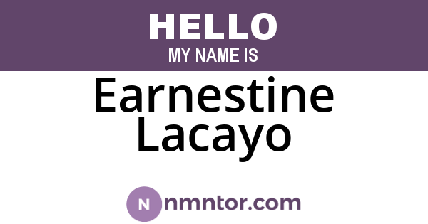 Earnestine Lacayo