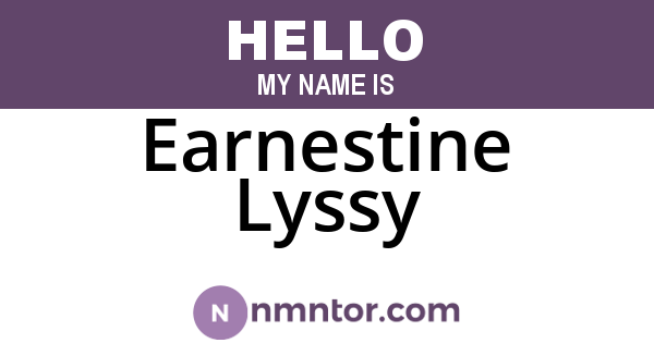 Earnestine Lyssy