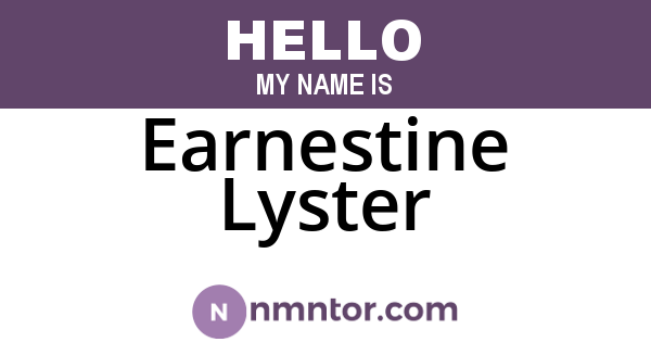 Earnestine Lyster