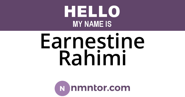 Earnestine Rahimi