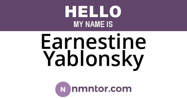Earnestine Yablonsky