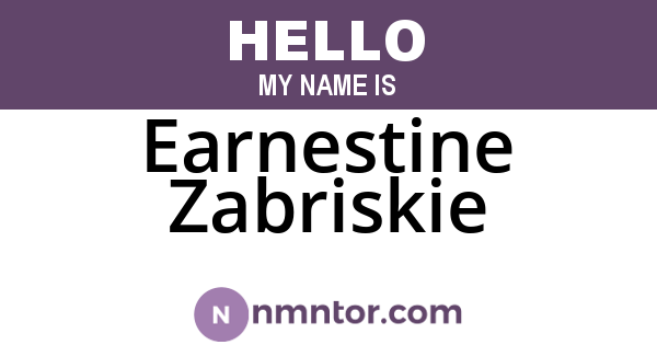 Earnestine Zabriskie