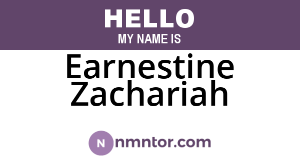 Earnestine Zachariah
