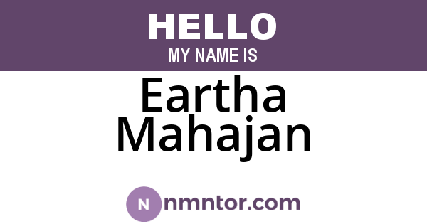 Eartha Mahajan