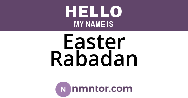 Easter Rabadan