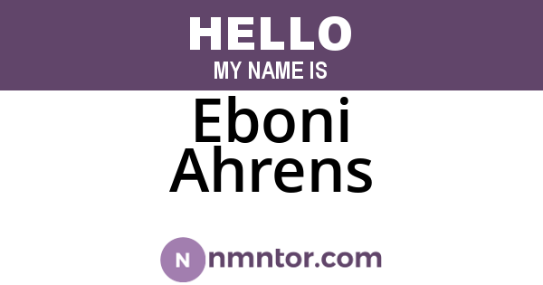 Eboni Ahrens