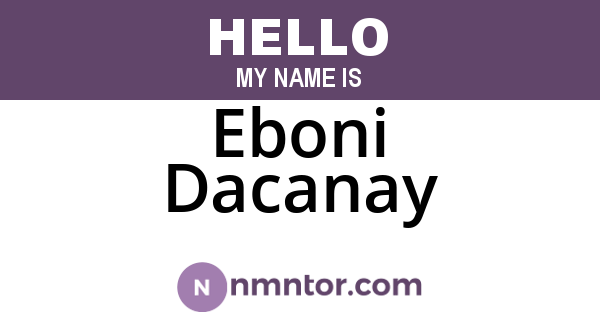 Eboni Dacanay