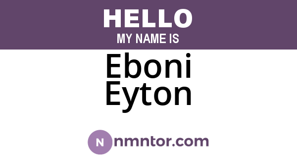 Eboni Eyton