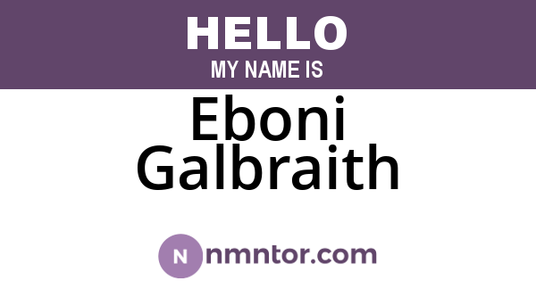 Eboni Galbraith