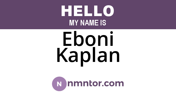 Eboni Kaplan