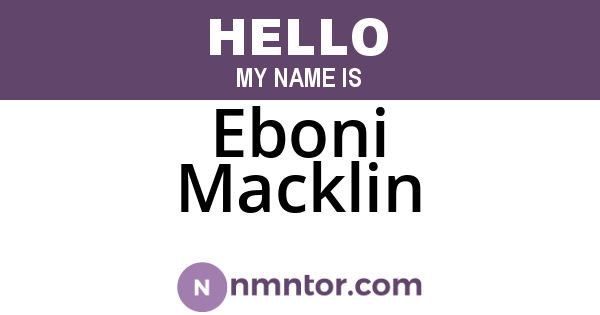 Eboni Macklin
