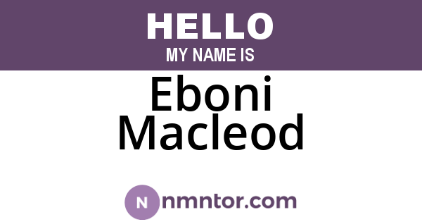 Eboni Macleod