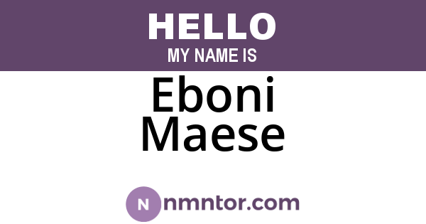 Eboni Maese