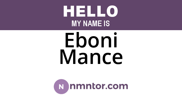 Eboni Mance