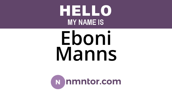 Eboni Manns