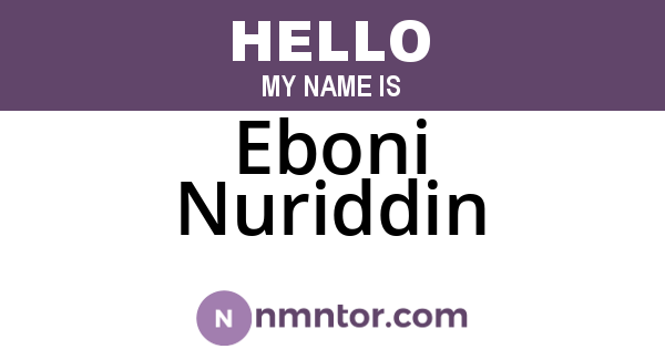 Eboni Nuriddin