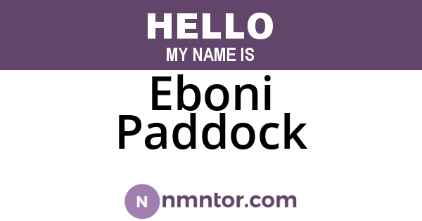 Eboni Paddock