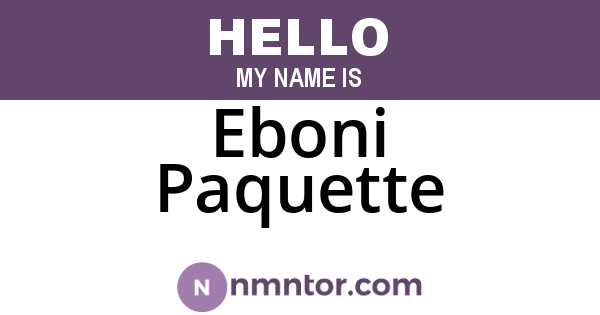 Eboni Paquette