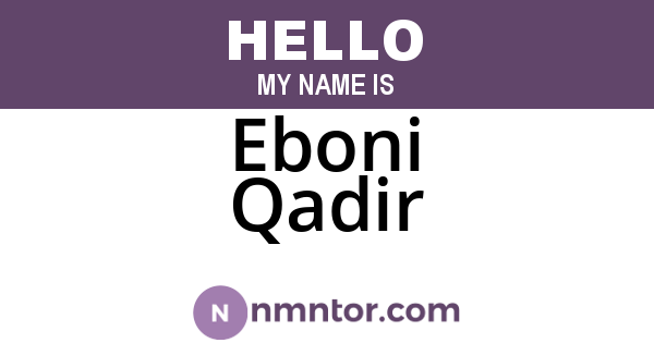 Eboni Qadir