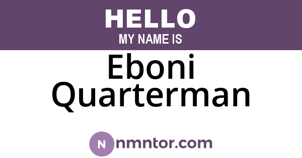 Eboni Quarterman