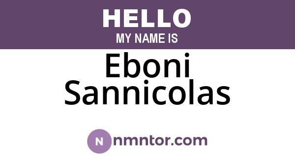 Eboni Sannicolas