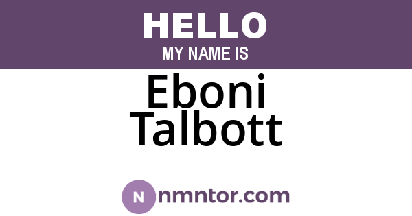 Eboni Talbott