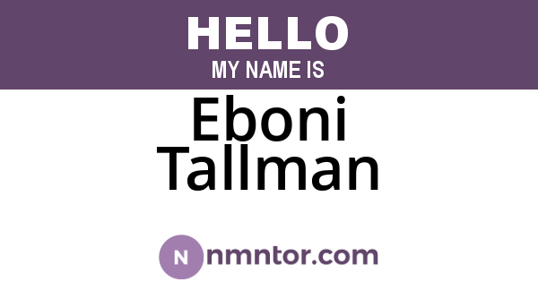 Eboni Tallman