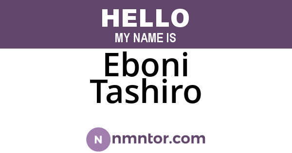 Eboni Tashiro