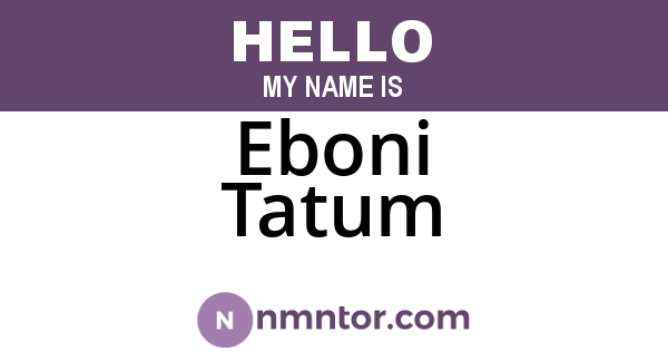 Eboni Tatum