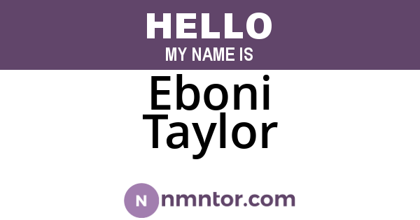 Eboni Taylor