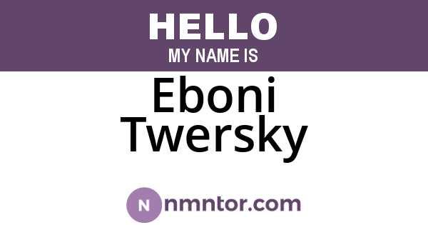 Eboni Twersky