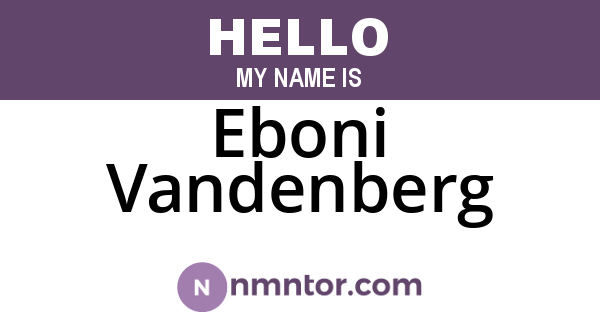 Eboni Vandenberg