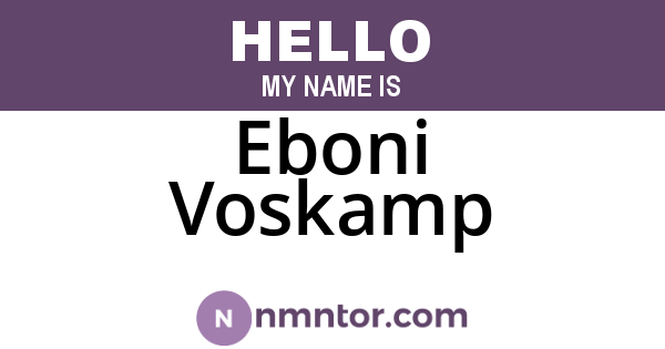 Eboni Voskamp